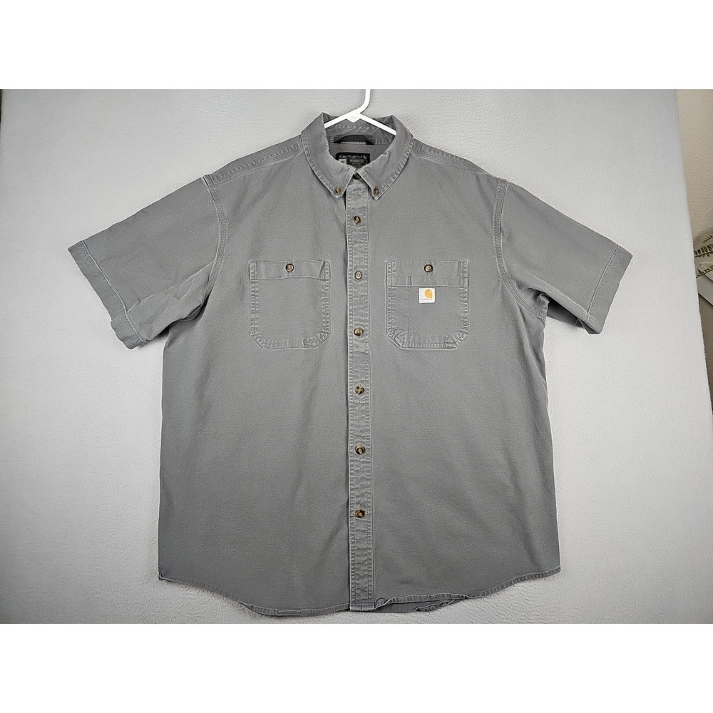 Carhartt Shirt Rugged Flex Canvas Relaxed Fit Men's XXL Gray 103555 039
